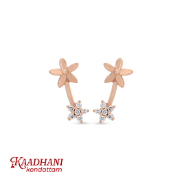 Sparkling Dual Floral Diamond Earrings