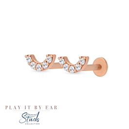 Trendy Curve Pattern Diamond Earrings - Play By It Ear Collection