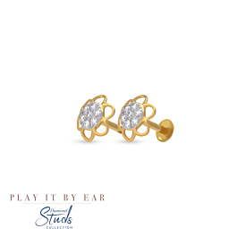Simple Sleek Floral Diamond Earrings - Play By It Ear Collection