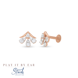 Stylish Semi Floral Diamond Earrings - Play By It Ear Collection