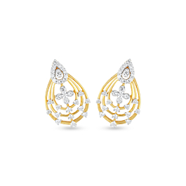 Grandeur Triple Layer Pear Drop Diamond Earrings