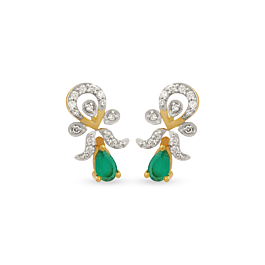 Dreamy Green Drops  Diamond Earrings