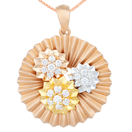 Attractive Triple Floral Diamond Pendants