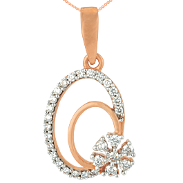 Fashionable Oval Shape with Floral Diamond Pendants