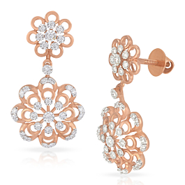 Mesmerizing Glint Stone Floral Diamond Earrings