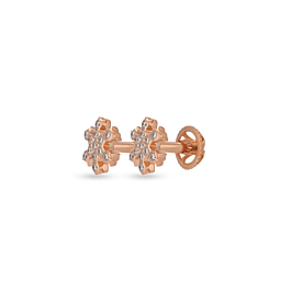 Gleaming Fancy Floral Diamond Earrings