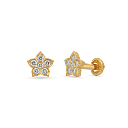 Lustrous Sleek Floral Diamond Earrings