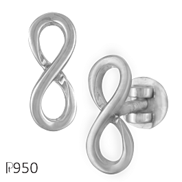 Elegant Infinity Loop Platinum earrings