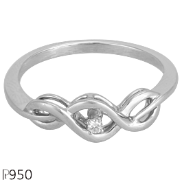 Catchy Infinity Loop Platinum Rings