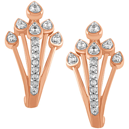 Gorgeous Gardening Grass Design Diamond Earrings