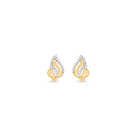 Dazzling Diya Design Diamond Earrings-EF IF VVS-18kt Rose Gold