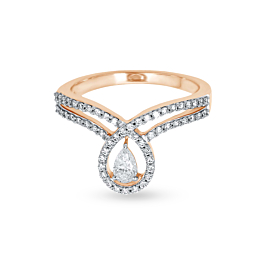 Dazzling Diya Design Diamond Ring