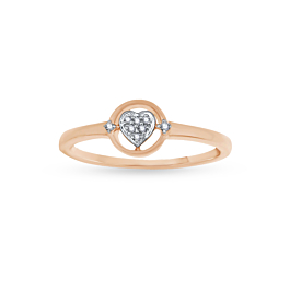 Glittering Heartine Design Diamond Ring-EF IF VVS-18kt Rose Gold-7