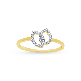Dazzling Dual Leaf Design Diamond Ring