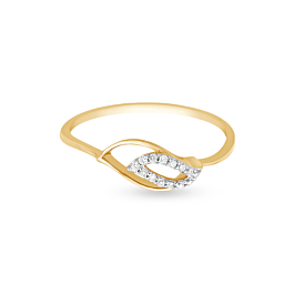 Trendy Dainty Leaf Design Diamond Ring - Diamond Ring-EF IF VVS-18kt Rose Gold-7