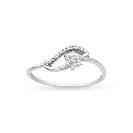 Lovely Leaf and Floral Design Diamond Ring