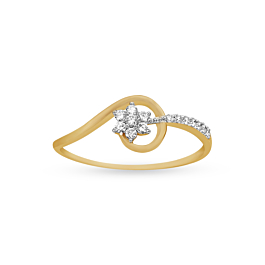 Floral with Spiral Design Diamond Ring-EF IF VVS-18kt Rose Gold-7