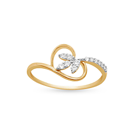 Awesome Heartine with Leaf Design Diamond Ring-EF IF VVS-18kt Rose Gold-7