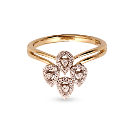 Wonderful Quad Diya Design Diamond Ring-EF IF VVS-18kt Rose Gold-7