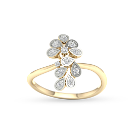 Traditional Diya Design Diamond Ring-EF IF VVS-18kt Rose Gold-7