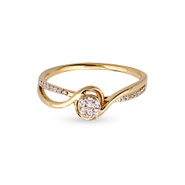 Splendid and Curvature Design Diamond Ring-EF IF VVS-18kt Rose Gold-7