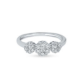 Aesthetic Tri Floral Design Diamond Ring