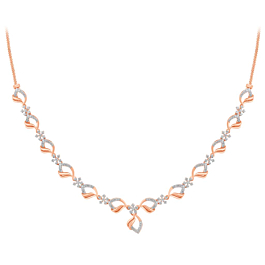 Fantastic Floral Design Diamond Necklace-18kt Yellow Gold-EF IF VVS