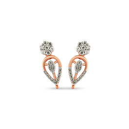Classic Diamond Drop Earrings-EF IF VVS-18kt Rose Gold