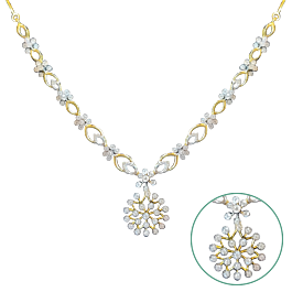 Alluring Snowflakes Diamond Necklace-EF IF VVS-18kt Rose Gold