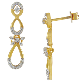 Lambent Infinity Split Floral Diamond Drop Earrings-EF IF VVS-18kt Rose Gold
