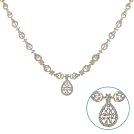 Fancy Pear Drop Diamond Necklace-EF IF VVS-18kt Rose Gold