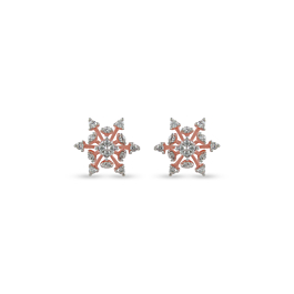 Exuberant Snowflakes Diamond Earrings-EF IF VVS-18kt Rose Gold