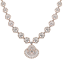 Alluring Multifoil Diamond Necklace-EF IF VVS-18kt Rose Gold