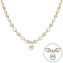 Vibrant Paisley Diamond Necklace-EF IF VVS-18kt Rose Gold