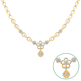 Surreal Flower Diamond Necklace-EF IF VVS-18kt Rose Gold