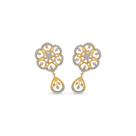 Vibrant Shining Diamond Earrings-EF IF VVS-18kt Rose Gold