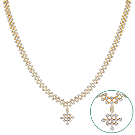  Shimmering Geometric Diamond Necklace-EF IF VVS-18kt Rose Gold