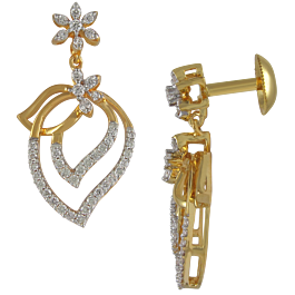 Impressive Floral Diamond Earrings-EF IF VVS-18kt Rose Gold