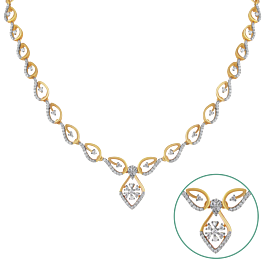 Appealing Mini Floral Diamond Necklace-EF IF VVS-18kt Rose Gold