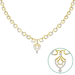 Glitzy Heartin Diamond Necklace-EF IF VVS-18kt Rose Gold