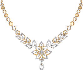 Opulent Floral Diamond Necklace-EF IF VVS-18kt Rose Gold