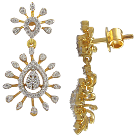 Glimmering Fancy Floral Diamond Earrings-EF IF VVS-18kt Rose Gold