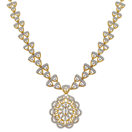 Grandeur Floral Diamond Necklace-EF IF VVS-18kt Rose Gold