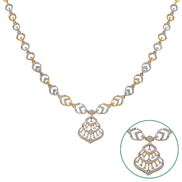 Fantasy Intricate Diamond Necklace-EF IF VVS-18kt Rose Gold