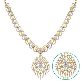 Exquisite Floral Diamond Necklace-EF IF VVS-18kt Rose Gold
