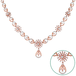 Gentle Flower Diamond Necklace-EF IF VVS-18kt Rose Gold