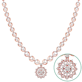 Sophisticated Fancy Diamond Necklace-EF IF VVS-18kt Rose Gold