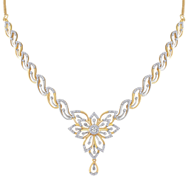Opulent Bloomed Flower Diamond Necklace-EF IF VVS-18kt Rose Gold