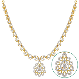 Elegant Pear Drop Diamond Necklace-EF IF VVS-18kt Rose Gold