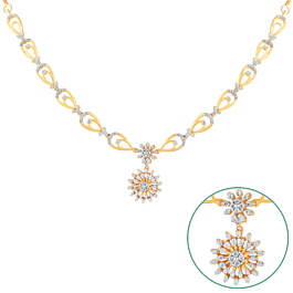Enchanting Leaf Diamond Necklace-EF IF VVS-18kt Rose Gold
